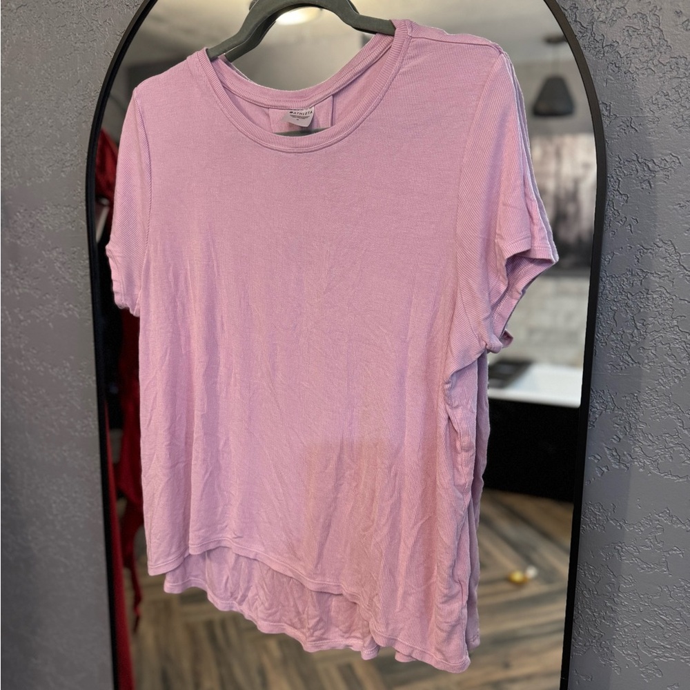 Athleta Light Pink Short Sleeve Tee
